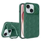 For iPhone 15 Plus Lens Frame Holder MagSafe PC Hybrid TPU Phone Case(Deep Green) - 1