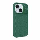 For iPhone 15 Plus Lens Frame Holder MagSafe PC Hybrid TPU Phone Case(Deep Green) - 2