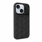For iPhone 15 Lens Frame Holder MagSafe PC Hybrid TPU Phone Case(Black) - 2