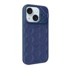 For iPhone 15 Lens Frame Holder MagSafe PC Hybrid TPU Phone Case(Royal Blue) - 2