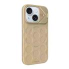 For iPhone 15 Lens Frame Holder MagSafe PC Hybrid TPU Phone Case(Desert Gold) - 2
