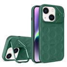 For iPhone 14 Plus Lens Frame Holder MagSafe PC Hybrid TPU Phone Case(Deep Green) - 1