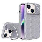 For iPhone 14 Plus Lens Frame Holder MagSafe PC Hybrid TPU Phone Case(Titanium Gray) - 1
