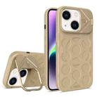 For iPhone 14 Plus Lens Frame Holder MagSafe PC Hybrid TPU Phone Case(Desert Gold) - 1