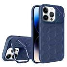 For iPhone 14 Pro Max Lens Frame Holder MagSafe PC Hybrid TPU Phone Case(Royal Blue) - 1