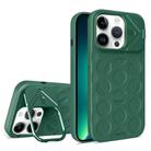 For iPhone 13 Pro Max Lens Frame Holder MagSafe PC Hybrid TPU Phone Case(Deep Green) - 1