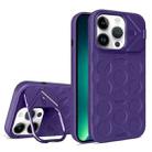 For iPhone 13 Pro Max Lens Frame Holder MagSafe PC Hybrid TPU Phone Case(Purple) - 1