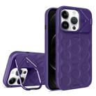 For iPhone 12 Pro Lens Frame Holder MagSafe PC Hybrid TPU Phone Case(Purple) - 1