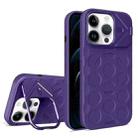 For iPhone 12 Pro Max Lens Frame Holder MagSafe PC Hybrid TPU Phone Case(Purple) - 1