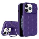 For iPhone 11 Pro Max Lens Frame Holder MagSafe PC Hybrid TPU Phone Case(Purple) - 1