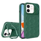 For iPhone 11 Lens Frame Holder MagSafe PC Hybrid TPU Phone Case(Deep Green) - 1