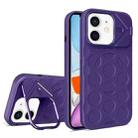 For iPhone 11 Lens Frame Holder MagSafe PC Hybrid TPU Phone Case(Purple) - 1