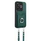For Xiaomi Redmi Turbo 3 R20 Crossbody Rope Ring Card Holder Phone Case(Green) - 2