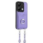 For Xiaomi Redmi Note 13 Pro 4G Global R20 Crossbody Rope Ring Card Holder Phone Case(Purple) - 2