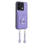 For Xiaomi Redmi Note 13 Pro 5G R20 Crossbody Rope Ring Card Holder Phone Case(Purple) - 2