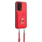 For Xiaomi Redmi K60 / K60 Pro R20 Crossbody Rope Ring Card Holder Phone Case(Red) - 2