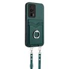 For Xiaomi Redmi K60 / K60 Pro R20 Crossbody Rope Ring Card Holder Phone Case(Green) - 2