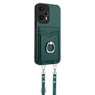 For Xiaomi Redmi Note 12 Turbo R20 Crossbody Rope Ring Card Holder Phone Case(Green) - 2