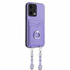 For Xiaomi Redmi Note 12 Pro+ 5G R20 Crossbody Rope Ring Card Holder Phone Case(Purple) - 2