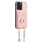 For Xiaomi Redmi Note 12 Pro Speed R20 Crossbody Rope Ring Card Holder Phone Case(Pink) - 2