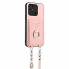 For Xiaomi Redmi 10C R20 Crossbody Rope Ring Card Holder Phone Case(Pink) - 2