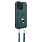 For Xiaomi Redmi 10C R20 Crossbody Rope Ring Card Holder Phone Case(Green) - 2
