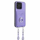 For Xiaomi Redmi 10C R20 Crossbody Rope Ring Card Holder Phone Case(Purple) - 2