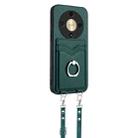 For Honor X9b / Magic6 Lite R20 Crossbody Rope Ring Card Holder Phone Case(Green) - 2