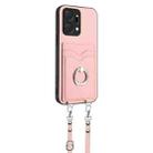 For Honor X7a / Play7T R20 Crossbody Rope Ring Card Holder Phone Case(Pink) - 2