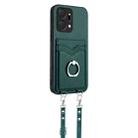 For Honor X7a / Play7T R20 Crossbody Rope Ring Card Holder Phone Case(Green) - 2