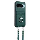 For Google Pixel 9 R20 Crossbody Rope Ring Card Holder Phone Case(Green) - 2