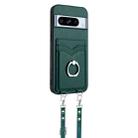 For Google Pixel 8 Pro R20 Crossbody Rope Ring Card Holder Phone Case(Green) - 2