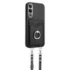 For OnePlus Nord CE4 / OPPO K12 5G R20 Crossbody Rope Ring Card Holder Phone Case(Black) - 2