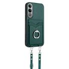 For OnePlus Nord CE4 / OPPO K12 5G R20 Crossbody Rope Ring Card Holder Phone Case(Green) - 2
