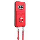 For Nothing Phone 2a R20 Crossbody Rope Ring Card Holder Phone Case(Red) - 2