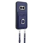 For Nothing Phone 2a R20 Crossbody Rope Ring Card Holder Phone Case(Blue) - 2