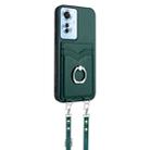 For OPPO Reno11 F Thai Version R20 Crossbody Rope Ring Card Holder Phone Case(Green) - 2