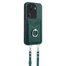 For OPPO Reno11 Pro Global R20 Crossbody Rope Ring Card Holder Phone Case(Green) - 2