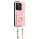 For Realme GT Neo6 SE R20 Crossbody Rope Ring Card Holder Phone Case(Pink) - 2