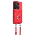 For Realme GT Neo6 SE R20 Crossbody Rope Ring Card Holder Phone Case(Red) - 2