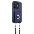 For Realme GT Neo6 SE R20 Crossbody Rope Ring Card Holder Phone Case(Blue) - 2