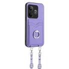 For Realme GT Neo6 SE R20 Crossbody Rope Ring Card Holder Phone Case(Purple) - 2