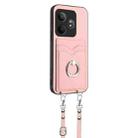 For Realme GT Neo6 / GT 6T 5G R20 Crossbody Rope Ring Card Holder Phone Case(Pink) - 2