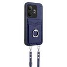 For Realme GT Neo6 / GT 6T 5G R20 Crossbody Rope Ring Card Holder Phone Case(Blue) - 2