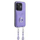 For Realme GT Neo6 / GT 6T 5G R20 Crossbody Rope Ring Card Holder Phone Case(Purple) - 2