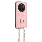 For Realme P1 Pro 5G R20 Crossbody Rope Ring Card Holder Phone Case(Pink) - 2