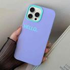 For iPhone 15 Pro Max HELLO Word PC Hybrid TPU Phone Case(Purple) - 1