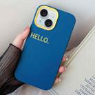 For iPhone 15 HELLO Word PC Hybrid TPU Phone Case(Royal Blue) - 1