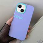 For iPhone 14 Plus HELLO Word PC Hybrid TPU Phone Case(Purple) - 1