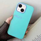 For iPhone 14 Plus HELLO Word PC Hybrid TPU Phone Case(Sky Cyan) - 1